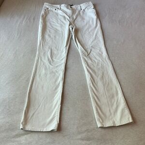 Lauren Ralph Lauren Womens Cream Corduroy Straight Leg Pants Size 14 Off White